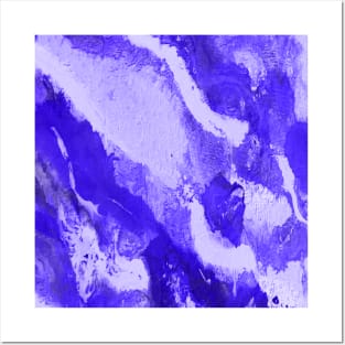 blue and  white  painting artwork abstract art Posters and Art